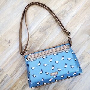 🔹️Relic Blue w/Bird Print Evie Crossbody Purse